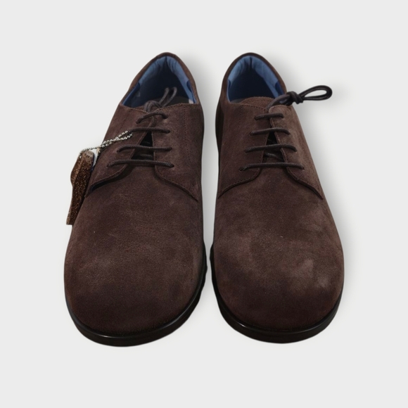 NWT BIRKENSTOCK JAREN BROWN SUEDE LACE UP OXFORDS SHOES MEN'S EU 45 US 12 M - Picture 3 of 8